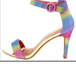 Anne Michelle Ankle Strap Open-Toe Multi Color Platform Heels